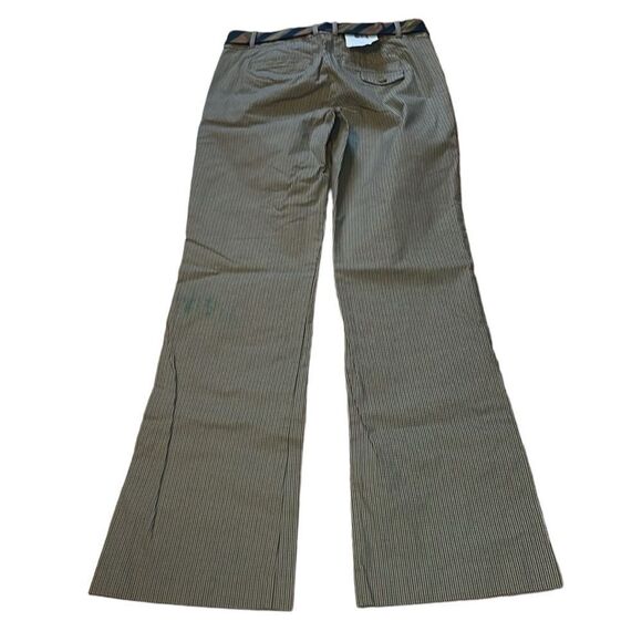 NWT Y2K Tommy Hilfiger Flare Striped Trousers Pants, Low-rise, necktie belt, 2 - Picture 2 of 11